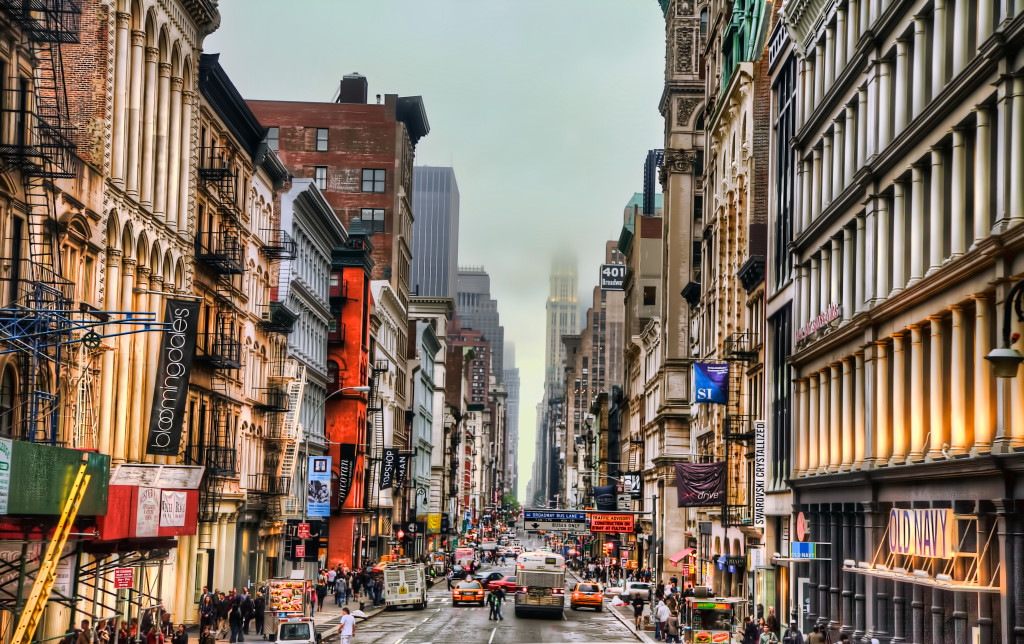 The Shopping district in Soho, New York City.